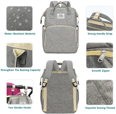 Backpack Diaper Bag & Crib